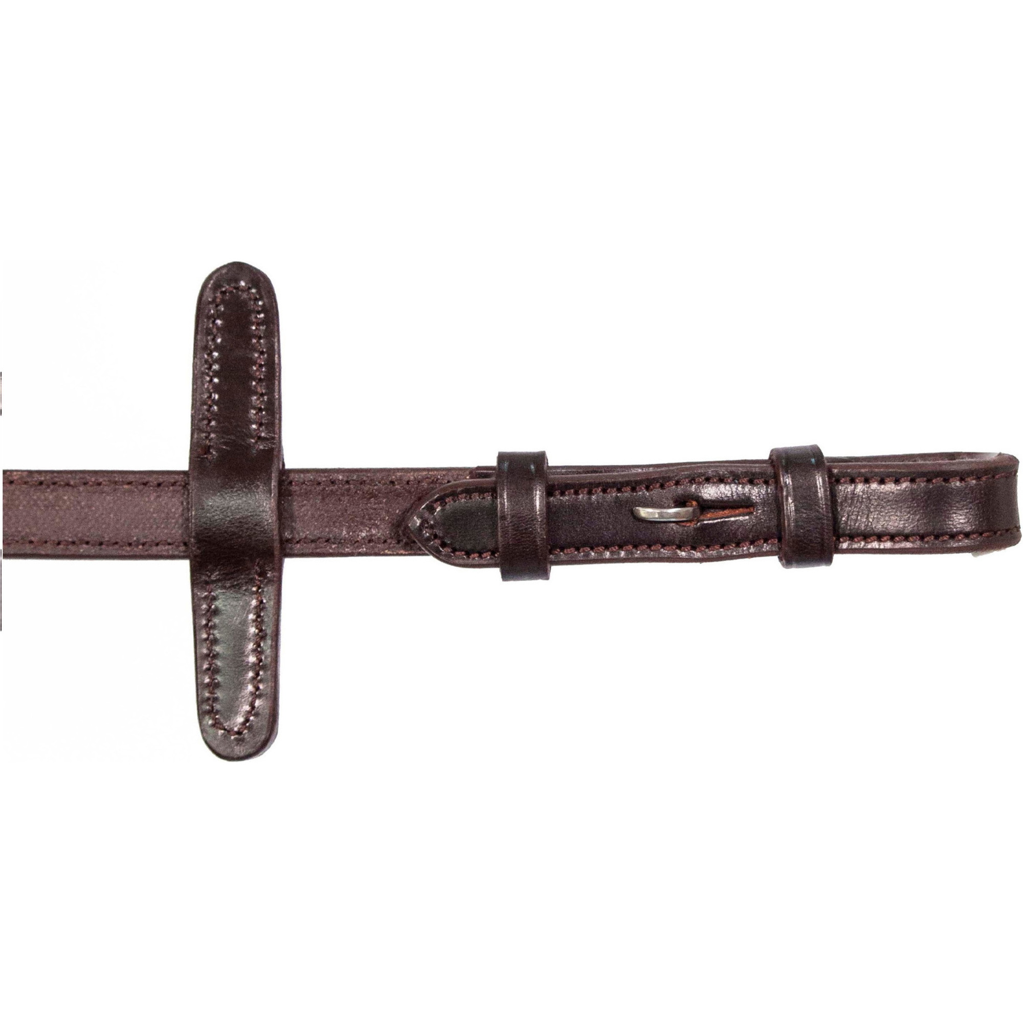 Henry James Saddlery Small Pimple Hybrid Rubber Reins with Leather Stoppers RR6 - Havana Brown